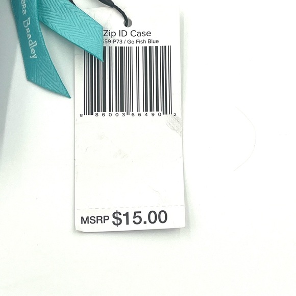 NWT Vera Bradley Go Fish Blue Zip ID Case - Picture 8 of 10